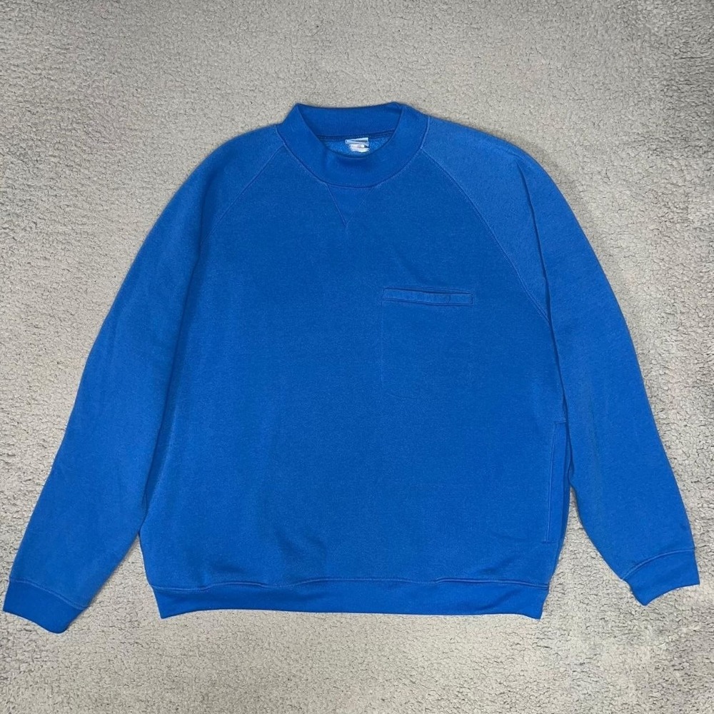 VTG Haband Active Joe Sweater Men's 2XL XXL Blue Raglan Fleece‎ Pockets 90s